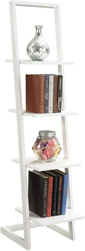 Convenience Concepts Designs2Go 4 Tier Ladder Bookshelf, White - LeafyLoom