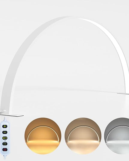 Charme Princesse 30in Half Moon Lamp 48W Half Moon Nail Desk Lamp 1600 Lumen LED Lash Light 3 Color Temperature Lash Lamp for Lashes Eyelash Extensions Tattoo Skin Care (White) M18S-12-US - LeafyLoom