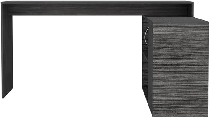 NicBex Kimberly-DW-00005-LWJ Home Office Desks, 59.6"x45.9"x30.1", Gray - LeafyLoom