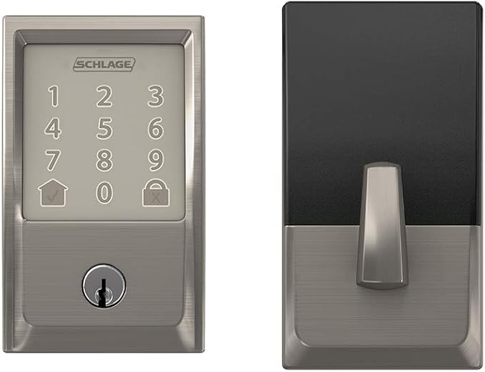 Schlage Encode Wi-Fi Smart Lock with Century Handleset Entry Set for Front Door, Satin Nickel SchlageLockCompany