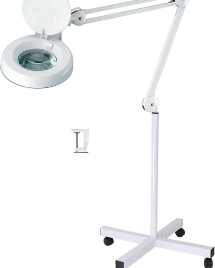 Desk Clamp Mount Magnifier Lamp Light Magnifying Glass Lens LED 8 Diopter - LeafyLoom