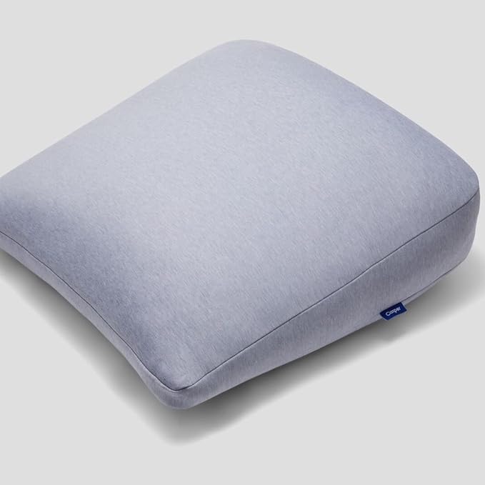 Casper Sleep Backrest Pillow, One Size, Gray & Sleep Essential Cooling Pillow, Standard, White - LeafyLoom