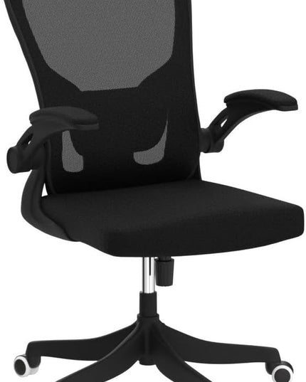 Office Chair, Ergonomic Office Chair Desk Chair with Lumbar Support & 2D Flip-up Arms Height Adjustable Home Office Desk Chairs Rockable High Back Computer Chair Black Mesh Study Chair - LeafyLoom