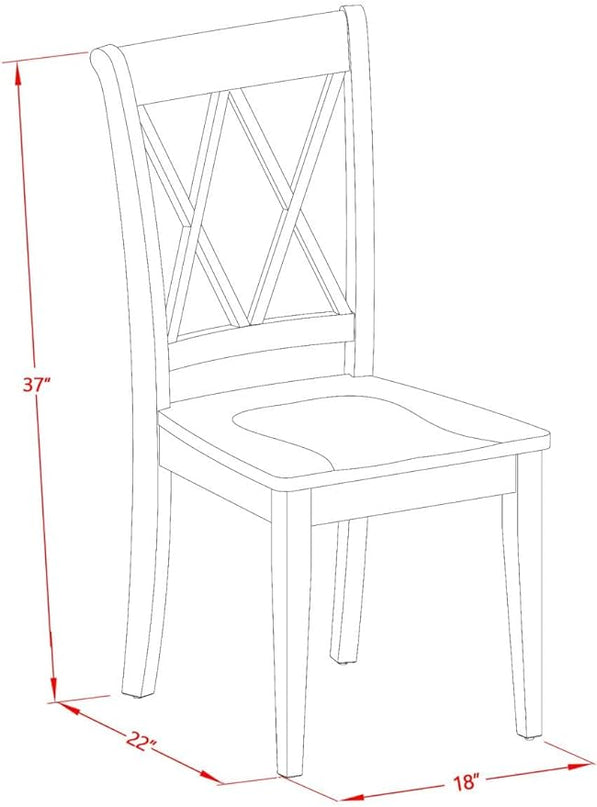 East West Furniture ANCL3-MAH-W Antique 3 Piece Dinette Set for Small Spaces Contains a Round Room Table with Pedestal and 2 Kitchen Dining Chairs, 36x36 Inch - LeafyLoom