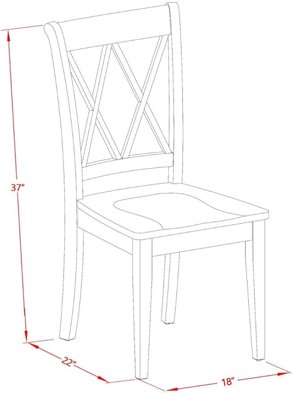 East West Furniture OXCL3-LWH-W Oxford 3 Piece Kitchen Set for Small Spaces Contains a Square Table and 2 Dining Room Chairs, 36x36 Inch - LeafyLoom