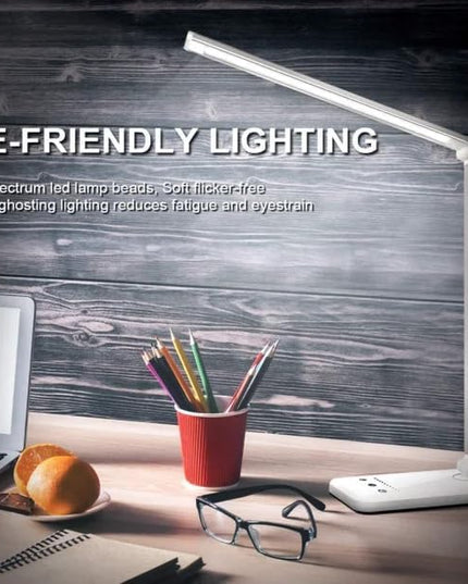LED Desk Lamp Table Lamp Touch Control, 5 Color Temperature, Stepless Dimming, 30/60 Minutes Auto-Off Timer, Charger for USB, All Reading Room - LeafyLoom