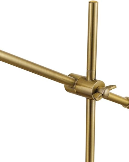 Globe Electric 52098 Pratt 20" Desk/Table Lamp, Matte Brass Finish, Adjustable Height, Balance Arm, in-Line Rocker On/Off Switch - LeafyLoom
