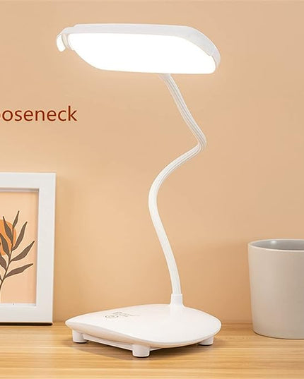 Cordless Desk Table Lamp Reading Light 40 Led Rechargeable Big Battery, Touch 3 Modes,2 Ways Power,Dimmable,Gooseneck,Small Portable Bedroom Bedside Lamp - LeafyLoom