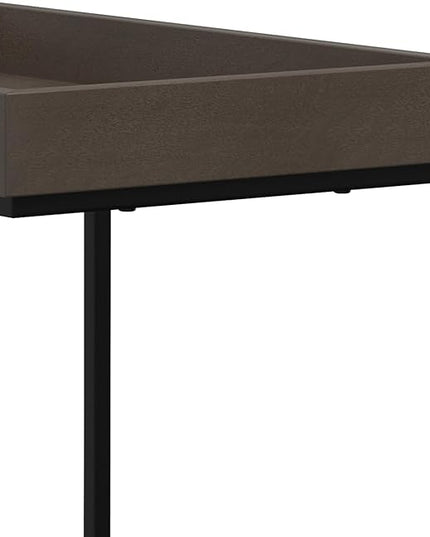 SIMPLIHOME Gallagher SOLID MANGO WOOD and Metal Wide Rectangle Industrial C Side Table Fully Assembled for The Living Room and Bedroom, 12 inch, Walnut Brown - LeafyLoom