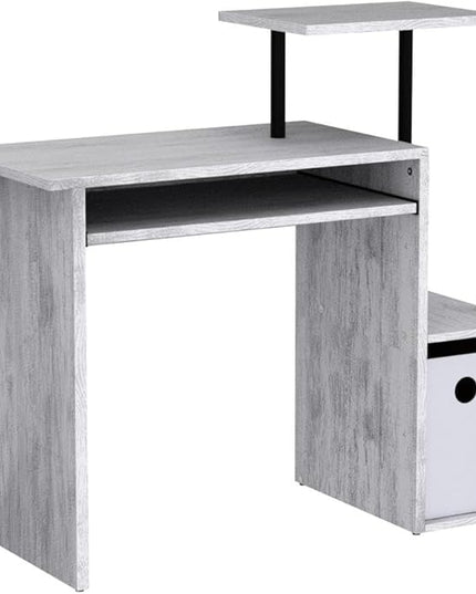 Acme Lyphre Wooden Top Computer Desk in Antique White and Black - LeafyLoom