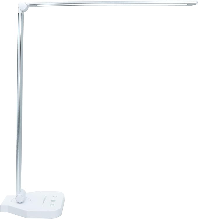 LED Desk Lamp Dimmable Table Lamp Reading Lamp with USB Charging Port, 5 Lighting Modes, Sensitive Control, 30/60 Minutes Auto-Off Timer, Eye-Caring Office Lamp (White) - LeafyLoom