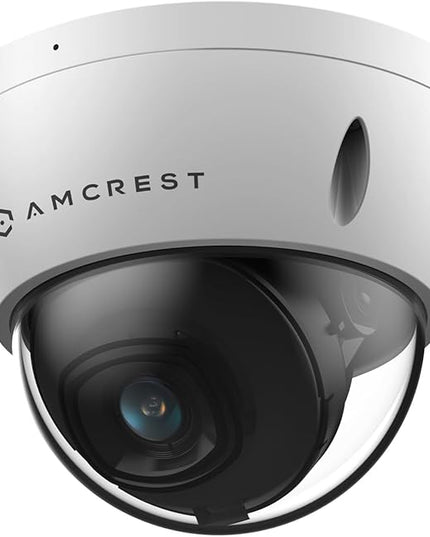 Amcrest UltraHD 4K (8MP) Outdoor Security POE IP Camera, 3840x2160, 98ft NightVision, 2.8mm Lens, IP67 Weatherproof, IK10 Vandal Resistant Dome, MicroSD Recording, White (IP8M-2493EW) Amcrest