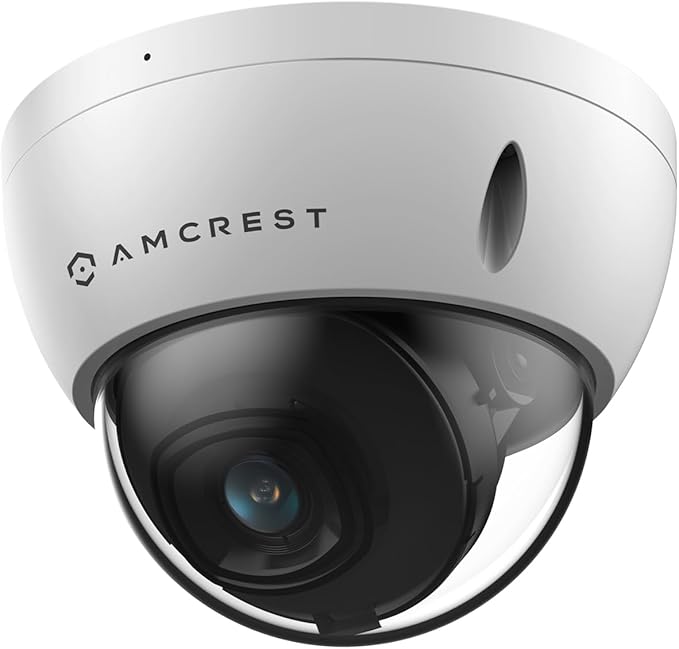 Amcrest UltraHD 4K (8MP) Outdoor Security POE IP Camera, 3840x2160, 98ft NightVision, 2.8mm Lens, IP67 Weatherproof, IK10 Vandal Resistant Dome, MicroSD Recording, White (IP8M-2493EW) Amcrest