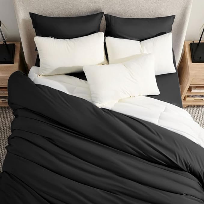 SONORO KATE Bed Sheet Set Super Soft Microfiber 1800 Thread Count Luxury Egyptian Sheets 18-Inch Deep Pocket Wrinkle-4 Piece(Queen Black) - LeafyLoom