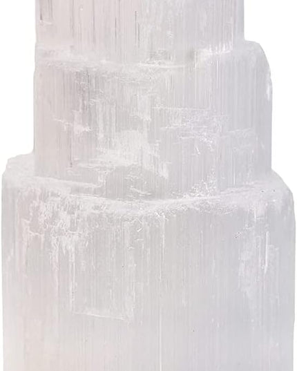 Himalayan Glow WBM Selenite Crystal Lamp, Morrocan Lamp Decorative Night Light | 7 Inch Tall - LeafyLoom