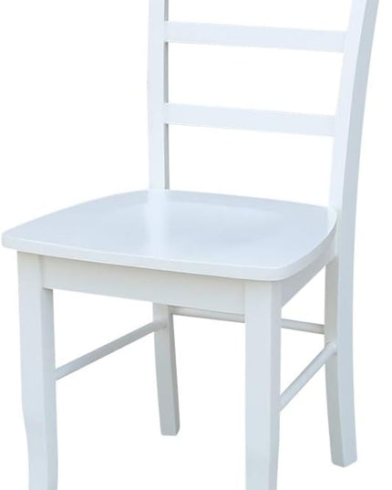 International Concepts Set of Two Madrid Ladderback Dining Chairs, White - LeafyLoom