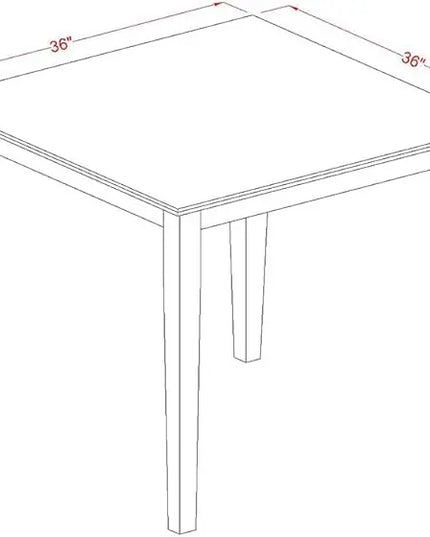 East West Furniture OXBO5-LWH-W 5 Piece Modern Dining Table Set Includes a Square Wooden Table and 4 Dining Chairs, 36x36 Inch, Linen White - LeafyLoom