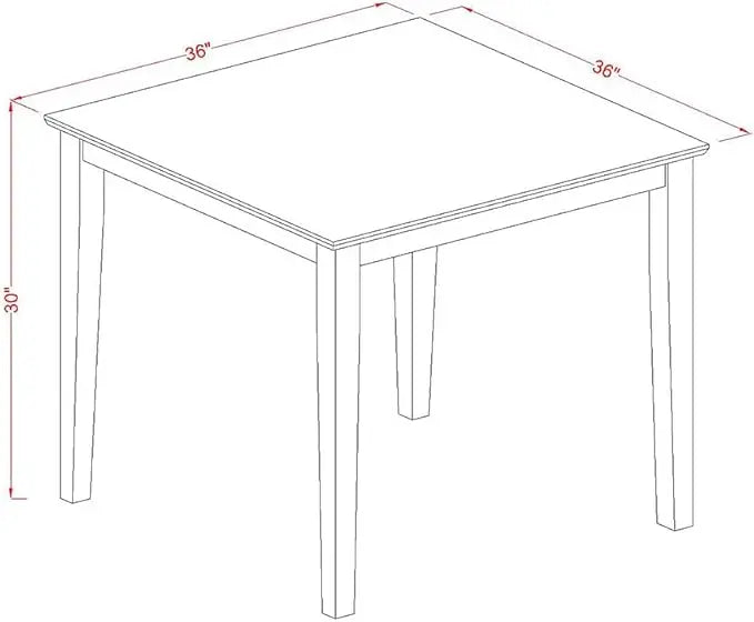 East West Furniture OXBO5-LWH-W 5 Piece Modern Dining Table Set Includes a Square Wooden Table and 4 Dining Chairs, 36x36 Inch, Linen White - LeafyLoom