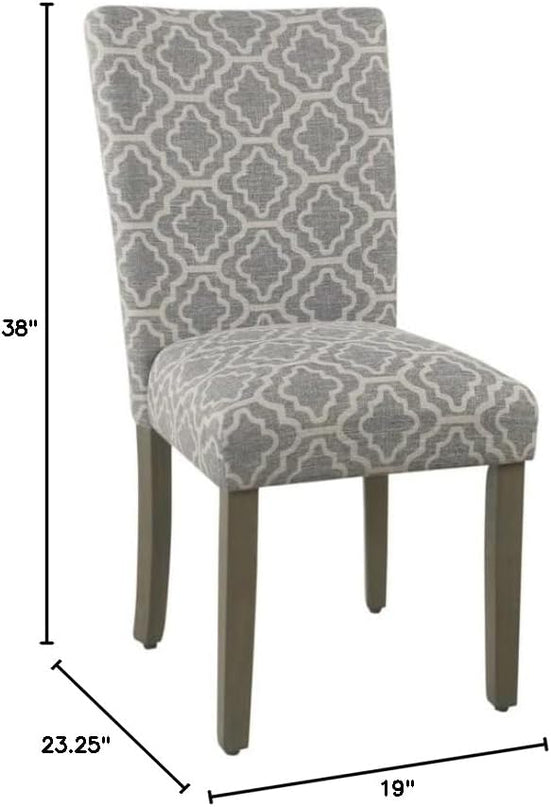 HomePop Parsons Classic Upholstered Accent Dining Chair, Pack of 2, Grey - LeafyLoom