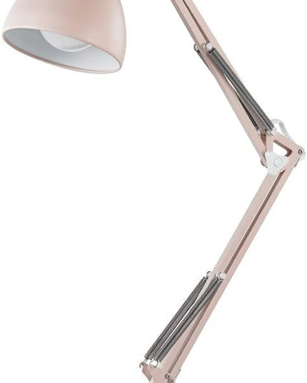 Globe Electric 52028 28" Swing Arm Desk Lamp, Matte Rose, Matte White Accents, On/Off Rotary Switch, Partially Adjustable Swing Arm, Home Office Accessories, Lamp for Bedroom, Home Improvement - LeafyLoom