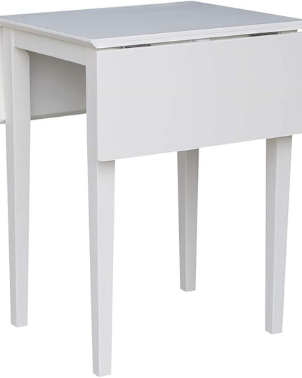 International Concepts Small Dropleaf Dining Table, White - LeafyLoom