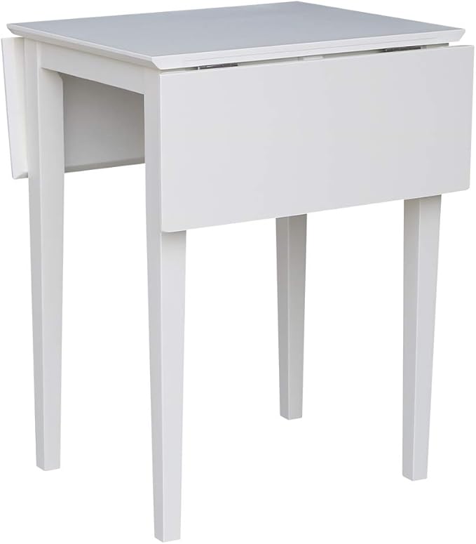 International Concepts Small Dropleaf Dining Table, White - LeafyLoom