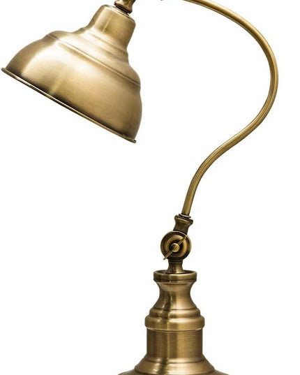 Brass Desk Lamp, Adjustable Table Lamp, Vintage Task Lamp with Rotary Shade Adjustable Height, Rechargeable Lamps for CoffeeTable Restaurant Bedroom Dinner Lighting - LeafyLoom