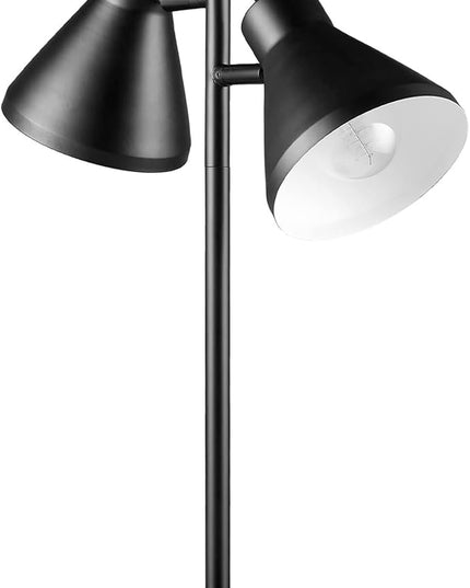 Globe Electric Novogratz x 52999 18" 2-Light Desk Lamp, Matte Black, On/Off Rotary Switch on Each Shade, Pivoting Lamp Heads, Industrial, Home Office Accessories, Desk Lamps for Home Office - LeafyLoom