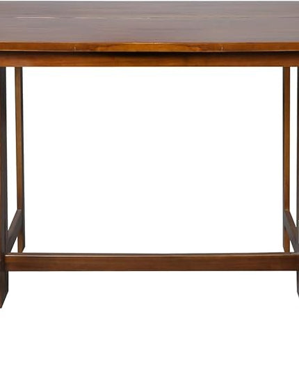 Casual Home Solid Wood Folding Convertible Dining Console Table, 40" W x 28" D x 30" H, Warm Brown - LeafyLoom