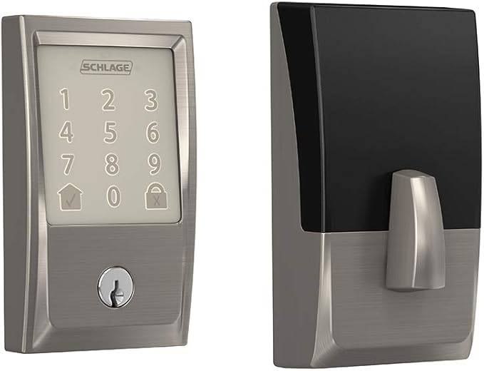 Schlage Encode Wi-Fi Smart Lock with Century Handleset Entry Set for Front Door, Satin Nickel SchlageLockCompany