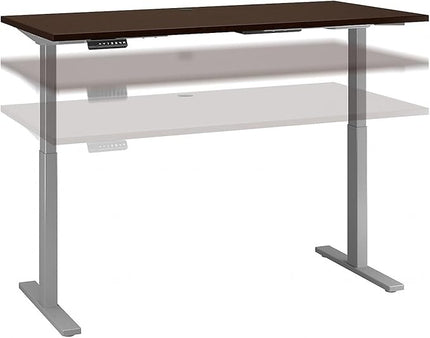 Bush Business Furniture Move 60 Series Electric Ergonomic Sit-Stand Computer Table for Home and Professional Office, 60W x 30D, Mocha Cherry - LeafyLoom