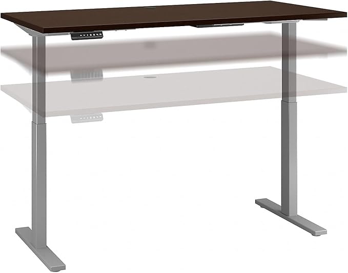 Bush Business Furniture Move 60 Series Electric Ergonomic Sit-Stand Computer Table for Home and Professional Office, 60W x 30D, Mocha Cherry - LeafyLoom