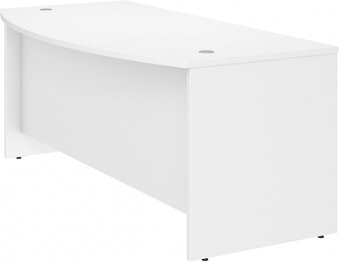Bush Business Furniture Studio C Bow Front Desk, Computer Table for Home or Professional Office, 72W x 36D, White - LeafyLoom