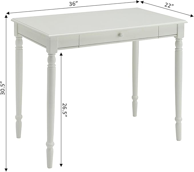 Convenience Concepts French Country Desk, White - LeafyLoom