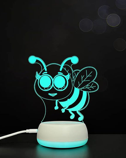 Hardworking Bee Kids Night Lights Bedroom Decor Lamp 7 Colors Change 3D Night Light Kids Optical Illusion Lamps Kids Lamp As a Gift Ideas for Students - LeafyLoom