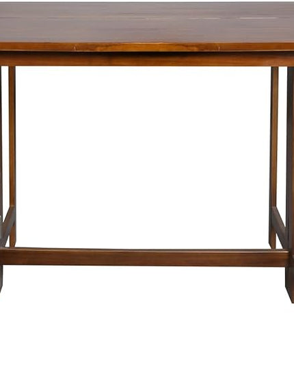 Casual Home Solid Wood Folding Convertible Dining Console Table, 40" W x 28" D x 30" H, Warm Brown - LeafyLoom