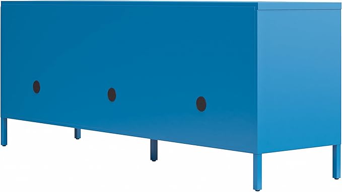 Novogratz Cache Metal Locker-Style TV Stand for TVs up to 65", Bright Blue - LeafyLoom