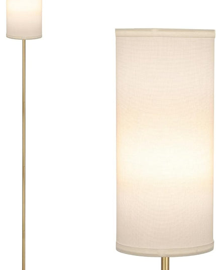 BoostArea Floor Lamp for Living Room with 3 Color Temperatures Bulb, Modern Floor Lamps, Classic Tall Lamp for Office, Standing Lamps for Bedroom, Kids Room, Study(9W LED Bulb, White Linen Shade) - LeafyLoom