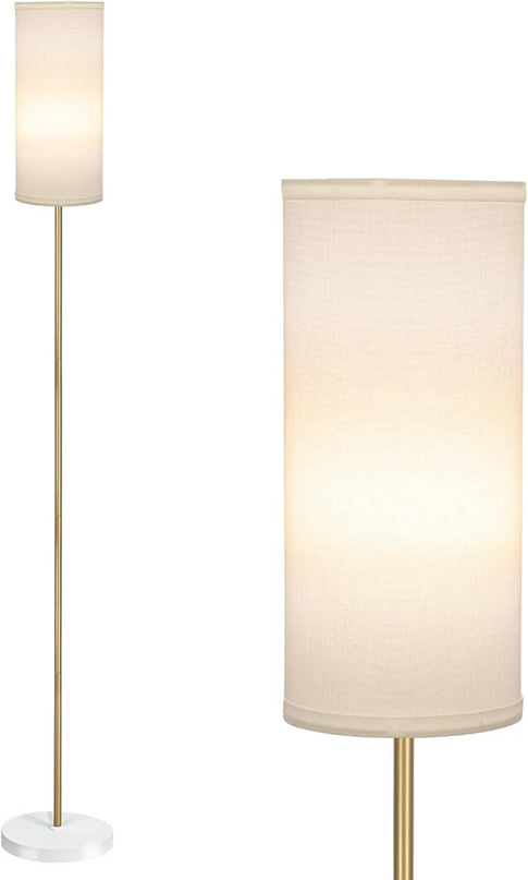 BoostArea Floor Lamp for Living Room with 3 Color Temperatures Bulb, Modern Floor Lamps, Classic Tall Lamp for Office, Standing Lamps for Bedroom, Kids Room, Study(9W LED Bulb, White Linen Shade) - LeafyLoom