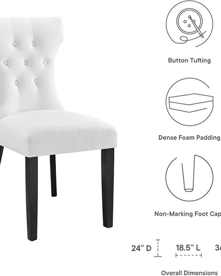 Modway Silhouette Chair, White 24.5 x 18 x 36 - LeafyLoom