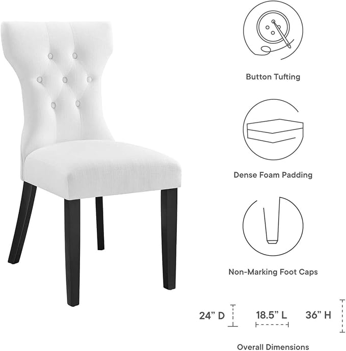 Modway Silhouette Chair, White 24.5 x 18 x 36 - LeafyLoom