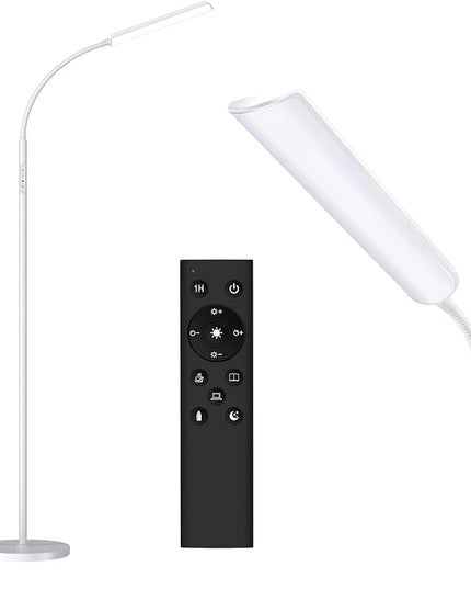 Dimunt LED Floor Lamp, Bright 15W Floor Lamps for Living Room with 1H Timer- White - LeafyLoom