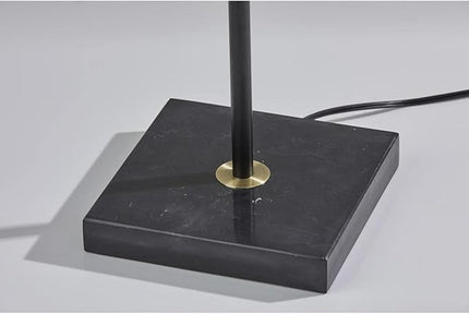 Adesso 5007-01 Noah 300 Watt Torchiere, 71 in., 2 x 150W, Black w/Antique Brass, 1 Floor Lamp - LeafyLoom