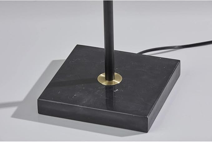 Adesso 5007-01 Noah 300 Watt Torchiere, 71 in., 2 x 150W, Black w/Antique Brass, 1 Floor Lamp - LeafyLoom