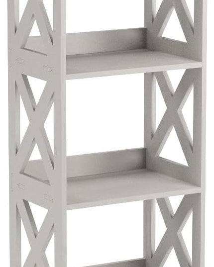 Small Bookcase - 5 Tier Small Bookshelves for Kids, Open Bookshelf, Book Storage Shelf Display Rack for Bathroom, Living Room, Bedroom, Office - White - LeafyLoom
