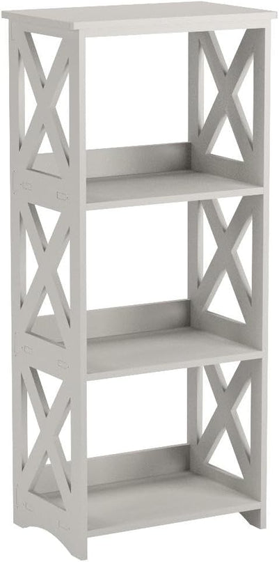 Small Bookcase - 5 Tier Small Bookshelves for Kids, Open Bookshelf, Book Storage Shelf Display Rack for Bathroom, Living Room, Bedroom, Office - White - LeafyLoom