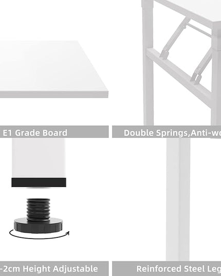 DlandHome Reversible L-Shaped Desk Large Corner Desk Folding Table Computer Desk Home Office Table Computer Workstation, White DND-ND11-WW - LeafyLoom
