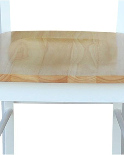 International Concepts Madrid Ladderback Chair, Wood, White/Natural/Set of 2 - LeafyLoom