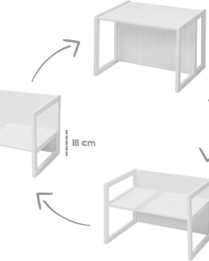 Roba Country-Farmhouse: Bench-White Wood Seating - LeafyLoom