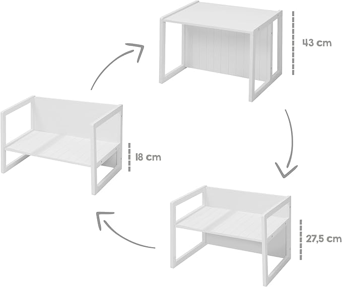 Roba Country-Farmhouse: Bench-White Wood Seating - LeafyLoom